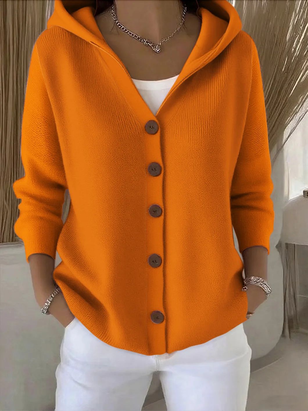 Philomène – Cardigan à capuche en coton doux