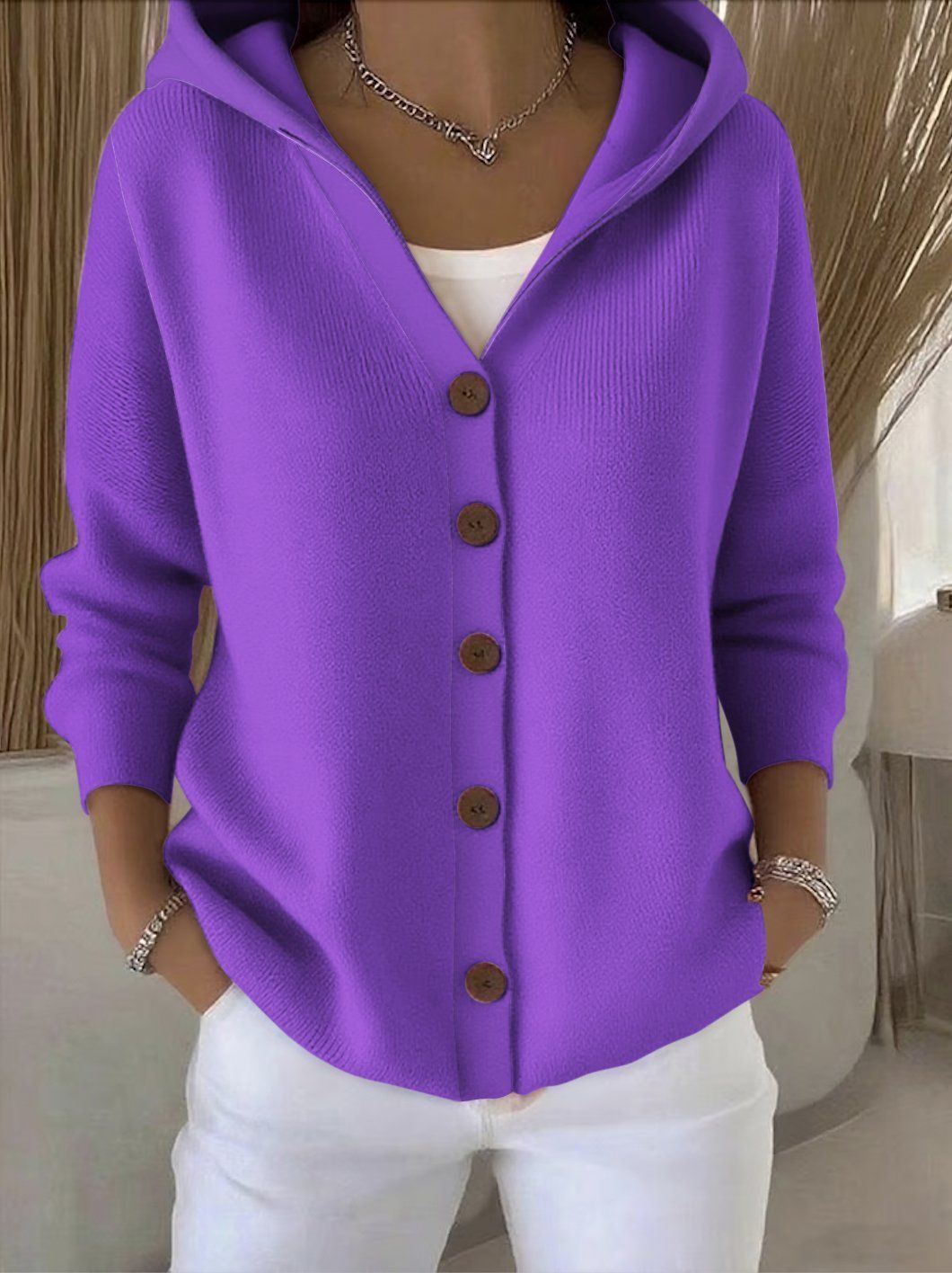 Philomène – Cardigan à capuche en coton doux